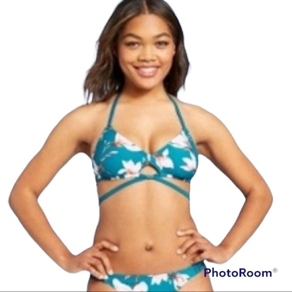 NEW Shade & Shore Blue Floral Bikini - Picture 1 of 8